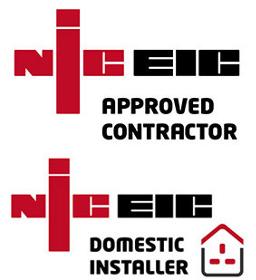 NIc Eic Approved Contractor and Domestic Installer logo for HES Electrical Services 